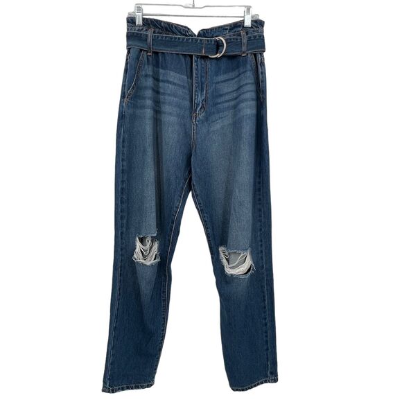 KanCan Estilo Women’s Distressed Straight Leg Denim Blue Jeans Size 11/29 - Picture 1 of 6